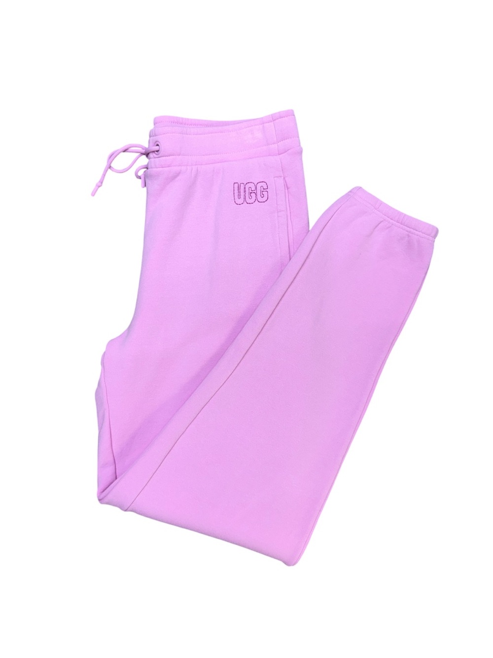 UGG Pink Fleece Logo Drawstring Joggers Sweatpants Large - Picture 2 of 8